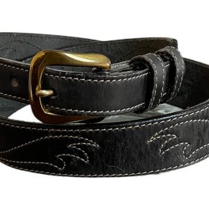 Youth Ladies Black and Gray Western Cowboy Belt by Leegin, 26